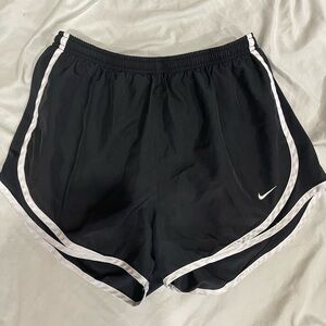 Nike Women's Black and White Athletic Shorts